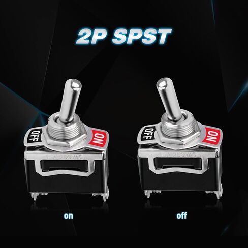 الثقيلة الروك تبديل 15A 250V 20A 125V SPST 2Pin ON / OFF التبديل المعدنية الخفافيش للماء التمهيد غطاء تغليف -5 حزمة in Kuwait