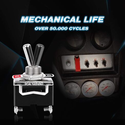 الثقيلة الروك تبديل 15A 250V 20A 125V SPST 2Pin ON / OFF التبديل المعدنية الخفافيش للماء التمهيد غطاء تغليف -5 حزمة in Kuwait
