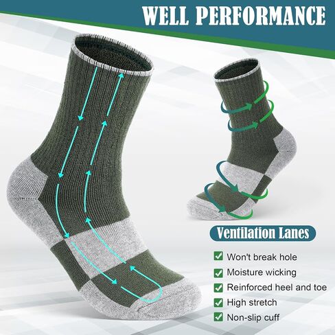 Suhine 12 Pairs Merino Wool Socks for Men Boss Day Gifts Thick Thermal Winter Warm Hiking Cushion Boot Work Socks (One Size Fits 6-13) in Saudi Arabia