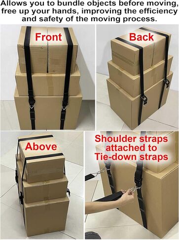 Shoulder Moving Straps with Cargo Tie Down Straps, Move, Lift, Carry, Lashing and Secure Straps for Safe and Efficient Moving of Heavy Objects, Furniture, and Appliances - 1 Person in Saudi Arabia