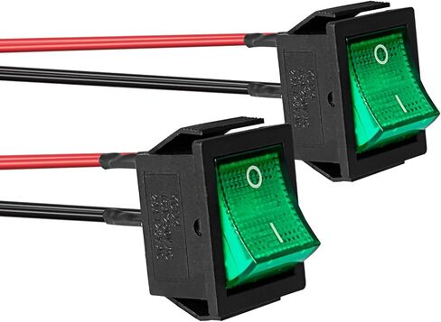 QTEATAK 2 حزمة أخضر LED سلكي مسبقًا قارب الروك تبديل التبديل 2 موقف ON-Off 4-Pin KCD4 التبديل 16A 250VAC 20A 125VAC in Kuwait