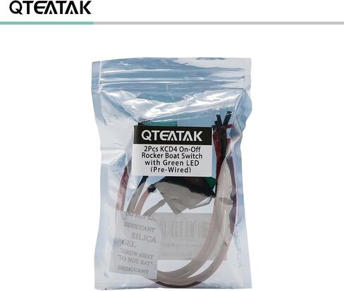 QTEATAK 2 حزمة أخضر LED سلكي مسبقًا قارب الروك تبديل التبديل 2 موقف ON-Off 4-Pin KCD4 التبديل 16A 250VAC 20A 125VAC in Kuwait