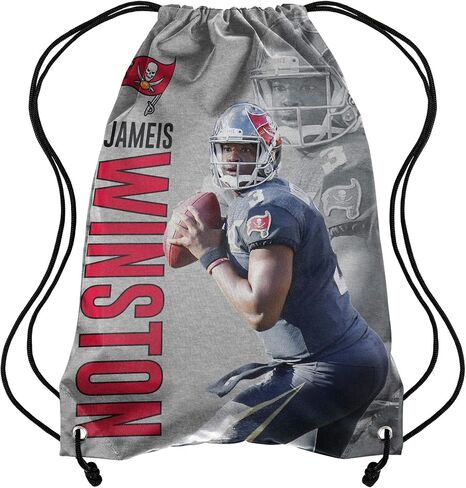 FOCO NFL Tampa Bay Buccaneers Unisex PRINTED PLAYER NAME DRAWSTRING BACKPACKPRINTED PLAYER NAME DRAWSTRING BACKPACK, Team Color, OS in Saudi Arabia