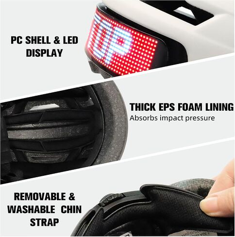 Adult Bike Helmet with LED Display, Smart LED Bicycle Helmet with Remote/APP Control, Waterproof Road Cycling Helmet with Turn Signals, with DIY Image Function, Speedometer, for Men/Women in Saudi Arabia
