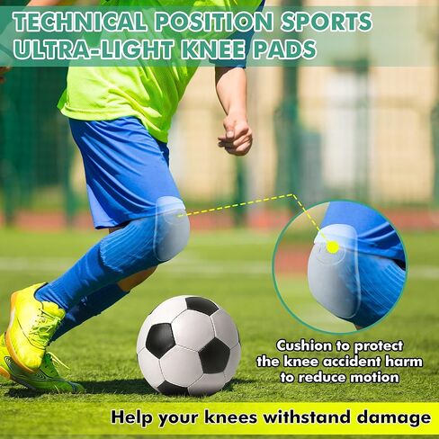 8 Pcs Football Knee Pads for Youth, Skill Positions Sports Ultra Light Knee Sleeve for School Team Boys Girls Anti Collision Basketball Volleyball Soccer Cycling Wrestling Protector in Saudi Arabia