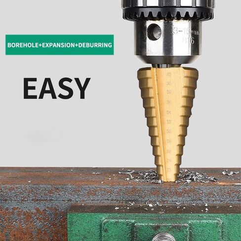 Step Drill Bits Set Titanium High Speed Steel Pagoda Sawtooth Drill Bit Serrated Twist Drill Bits Metal Wood Hole Dril Tools (6Pcs Red Box) in Saudi Arabia