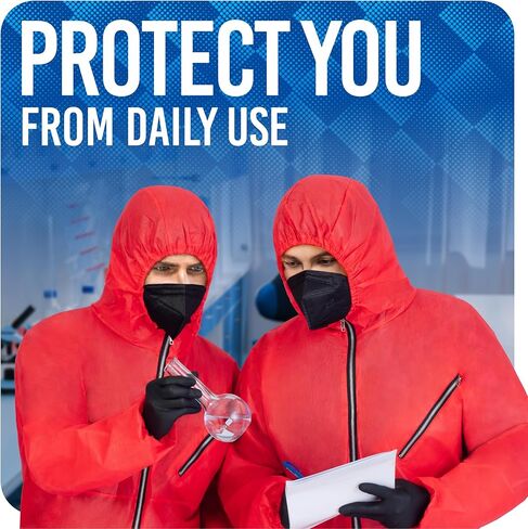 Medtecs Hazmat Suits - 6 Sizes Options (1 PC) - with Sealed Tape - AAMI Level 4 Disposable Coverall PPE Suit for Biohazard Chemical Protection - CoverU Full Body Protective Clothing with Hood | L in Kuwait