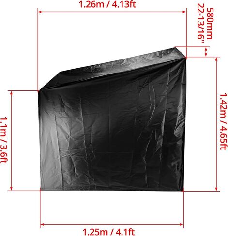 QWORK Exercise Bike Cover, Upright Outdoor Waterproof UV Dust Wind Bicycle Storage for Most Fitness Stationary Bikes, Premium Sport Training Bike (Black) in Saudi Arabia