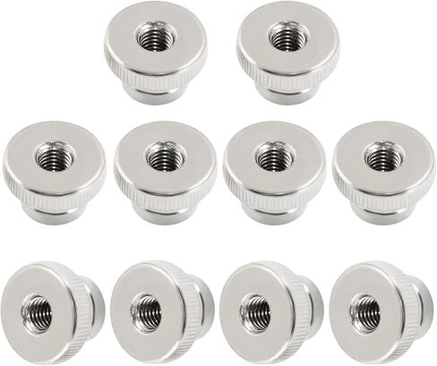 Hitefu 10Pcs M3x0.5mm Knurled Thumb Nuts, Nickel Plated Round Knob Fasteners, Metric Thread Adjusting Nuts for 3D Printer in Saudi Arabia