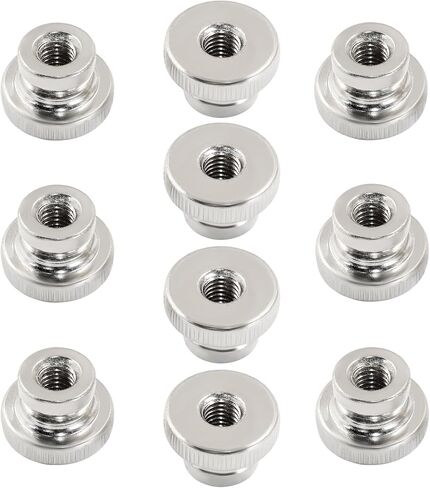 Hitefu 10Pcs M3x0.5mm Knurled Thumb Nuts, Nickel Plated Round Knob Fasteners, Metric Thread Adjusting Nuts for 3D Printer in Saudi Arabia