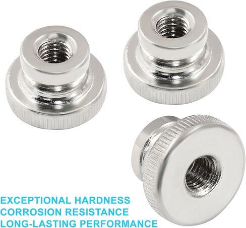 Hitefu 10Pcs M3x0.5mm Knurled Thumb Nuts, Nickel Plated Round Knob Fasteners, Metric Thread Adjusting Nuts for 3D Printer in Saudi Arabia