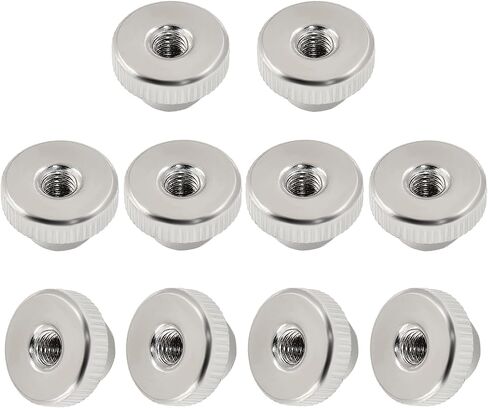 Hitefu 10Pcs M3x0.5mm Knurled Thumb Nuts, Nickel Plated Round Knob Fasteners, Metric Thread Adjusting Nuts for 3D Printer in Saudi Arabia