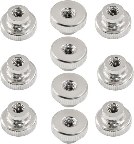 Hitefu 10Pcs M3x0.5mm Knurled Thumb Nuts, Nickel Plated Round Knob Fasteners, Metric Thread Adjusting Nuts for 3D Printer in Saudi Arabia