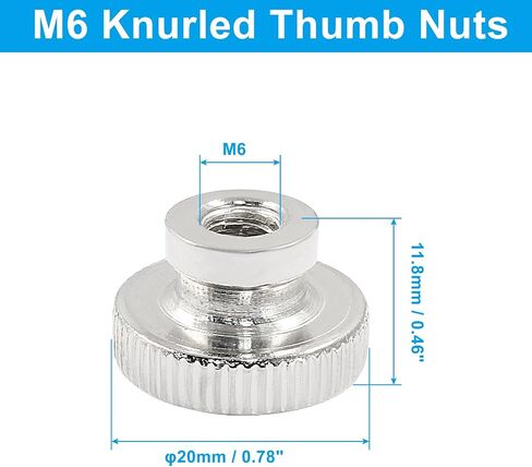 Hitefu 10Pcs M3x0.5mm Knurled Thumb Nuts, Nickel Plated Round Knob Fasteners, Metric Thread Adjusting Nuts for 3D Printer in Saudi Arabia