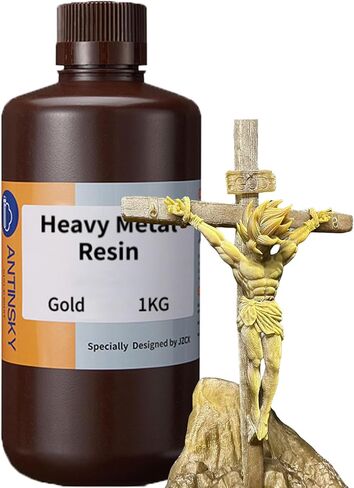 Heavy Metal Resin 3D Printer UV-Curing Resin 405nm Photopolymer for LCD/DLP High Precision Low Shrinkage Fast Curing Epic Feeling Unique Metallic Gold 1KG in Kuwait