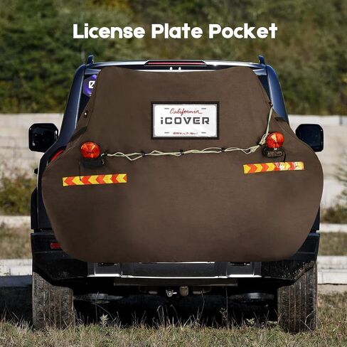 iCOVER Bike Cover for Transport with Towing Light& License Plate Pocket- Patent Pending 800D Waterproof Ripstop Outdoor Bicycle Cover with Bungee Cargo Net for 1-2 Bikes on Rack in Saudi Arabia