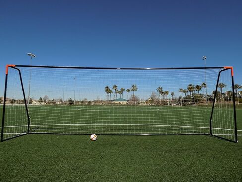 Vallerta® Premier Regulation Size Soccer Goals w/Weatherproof 4mm Net. 50MM Diameter Black Powder Coated/Corrosion Resistant Frame. Proffessional Practice Aid. in Kuwait