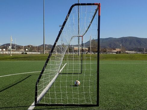 Vallerta® Premier Regulation Size Soccer Goals w/Weatherproof 4mm Net. 50MM Diameter Black Powder Coated/Corrosion Resistant Frame. Proffessional Practice Aid. in Kuwait