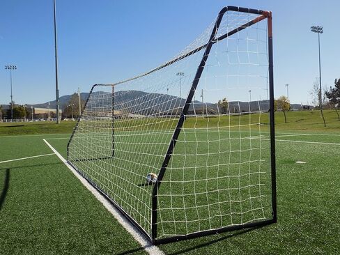 Vallerta® Premier Regulation Size Soccer Goals w/Weatherproof 4mm Net. 50MM Diameter Black Powder Coated/Corrosion Resistant Frame. Proffessional Practice Aid. in Kuwait