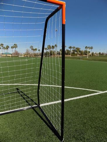 Vallerta® Premier Regulation Size Soccer Goals w/Weatherproof 4mm Net. 50MM Diameter Black Powder Coated/Corrosion Resistant Frame. Proffessional Practice Aid. in Kuwait