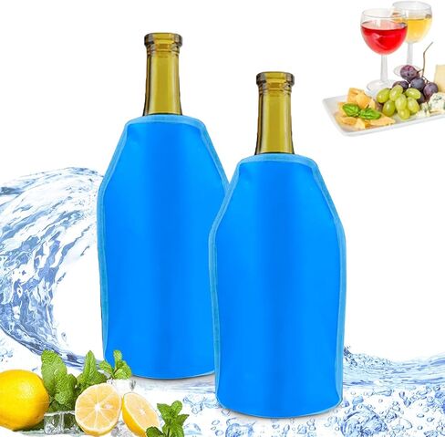 Wine Cooler Sleeve with Protector Instant Cooling and Keeps Your Drink Cold Keep Cool and Chill Champagne Wine (Dark Blue) in Saudi Arabia