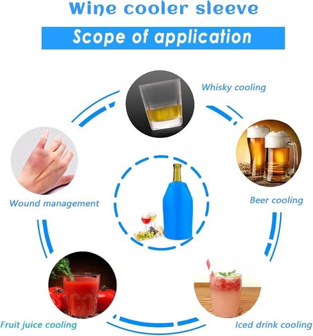 Wine Cooler Sleeve with Protector Instant Cooling and Keeps Your Drink Cold Keep Cool and Chill Champagne Wine (Dark Blue) in Saudi Arabia