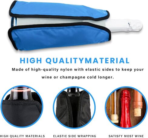 Wine Cooler Sleeve with Protector Instant Cooling and Keeps Your Drink Cold Keep Cool and Chill Champagne Wine (Dark Blue) in Saudi Arabia