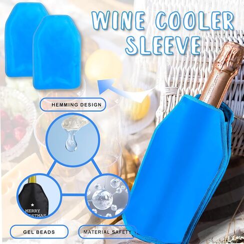Wine Cooler Sleeve with Protector Instant Cooling and Keeps Your Drink Cold Keep Cool and Chill Champagne Wine (Dark Blue) in Saudi Arabia