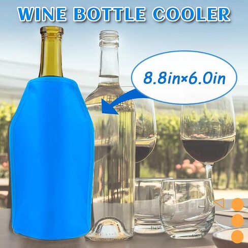 Wine Cooler Sleeve with Protector Instant Cooling and Keeps Your Drink Cold Keep Cool and Chill Champagne Wine (Dark Blue) in Saudi Arabia