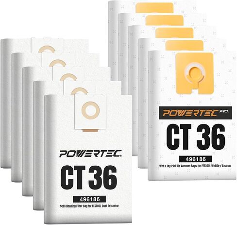 POWERTEC Shop Vacuum Bags 5PK for Festool CT MINI, CT MIDI (from 2019 onwards), CT15, CTC MINI/MIDI Dust Extractor, Replacement Fleece Filter Bags for Festool 204308 Shop Vacuum Dust Collection Bags in Saudi Arabia