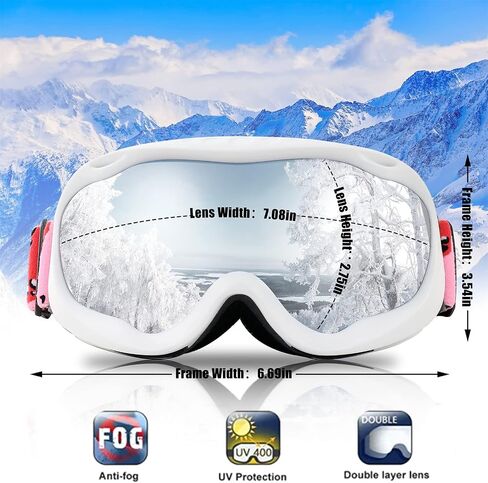 FEISEDY Sports Ski Goggles Snowboard Anti-Fog Mirrored Snow Goggles OTG UV Protection for Women Men Youth B2946 in Saudi Arabia