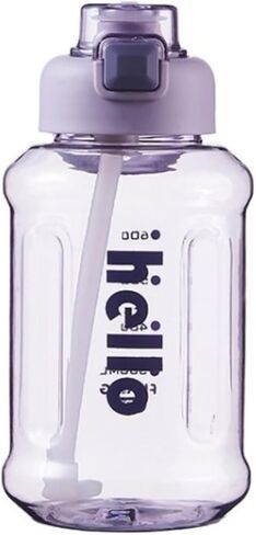 1000ml 33.81oz Portable Clear Water Cup,Sports Water Bottle, Cute Flip Top Water Bottle With Straw, Suitable For Outdoor Activities, Travel, Fitness (Purple) in Saudi Arabia