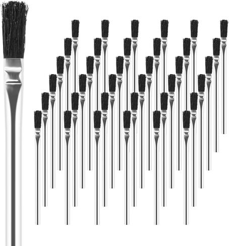Acid Brush, 36 Count 3/8 Inch Acid Flux Brushes with Tin-Plated Handle and Natural Bristle, Disposable Acid Brush for Soldering, Woodworking, Crafting in Saudi Arabia