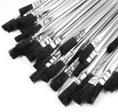 Acid Brush, 36 Count 3/8 Inch Acid Flux Brushes with Tin-Plated Handle and Natural Bristle, Disposable Acid Brush for Soldering, Woodworking, Crafting in Saudi Arabia