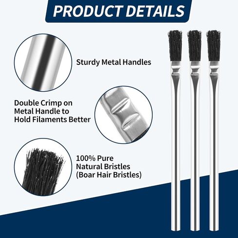 Acid Brush, 36 Count 3/8 Inch Acid Flux Brushes with Tin-Plated Handle and Natural Bristle, Disposable Acid Brush for Soldering, Woodworking, Crafting in Saudi Arabia