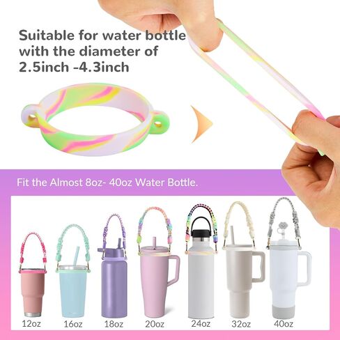 Morla Accessories Set for Stanley Cup,Paracord Handle Strap Carry for Simple Modern and Other 8oz - 40oz Tumbler.12 Pcs Water Bottle Carrier Set. in Saudi Arabia