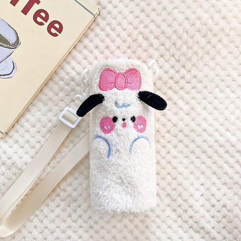 Cute Water Bottle Sleeve Insulated Water Bottle Cover for Stainless Steel/Glass/Plastic Bottles (Khaki Cute Plush Little Bear) in Saudi Arabia