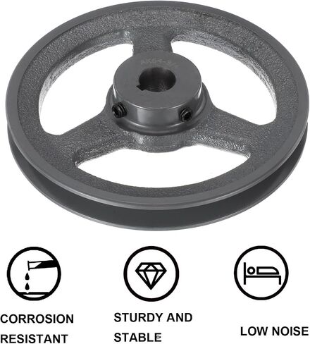 uxcell AK64-3/4 V-Belt Sheave 3/4 "تتحمل 6.25" OD مفردة الأخدود الويب Sheave بالملل إلى الحجم، حديد الزهر، قسم الحزام لـ 4L أو حزام in Saudi Arabia