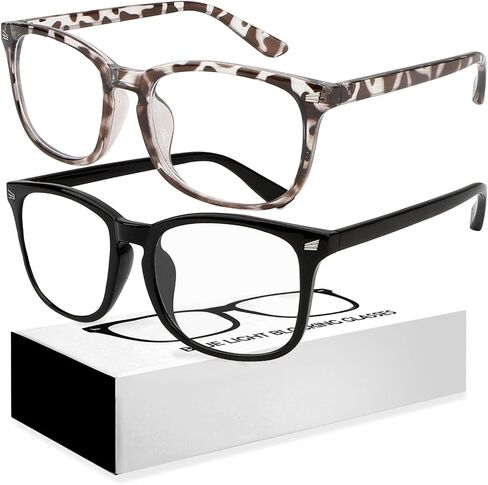2 Pack Blue Light Glasses For Woman/Men, Reading Glasses Blue Light Blocking Glasses Computer Bluelight Glasses in Saudi Arabia