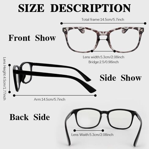 2 Pack Blue Light Glasses For Woman/Men, Reading Glasses Blue Light Blocking Glasses Computer Bluelight Glasses in Saudi Arabia