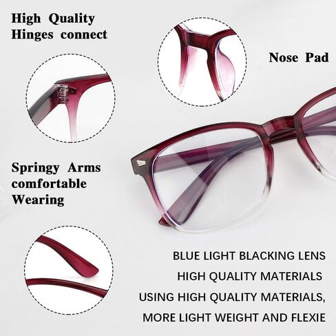 2 حزمة من نظارات الضوء الأزرق للنساء/الرجال، نظارات للقراءة نظارات زرقاء لحجب الضوء الأزرق للكمبيوتر in Kuwait