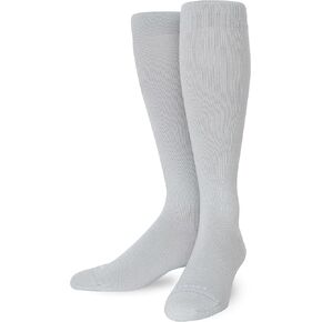 Comrad Nylon Knee High Socks - 20-30mmHg Firm Compression Socks, (Heather Grey, Large Wide Calf) - Soft & Breathable Support Socks for Men, Pregnant Women, Nurses, Workout, Home, Work & Travel