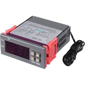 STC-1000 10A DC 24V Digital LED Temperature Controller Cooling Heating Centigrade Thermostat 2 Relays LED Output with NTC Sensor Probe 1pcs