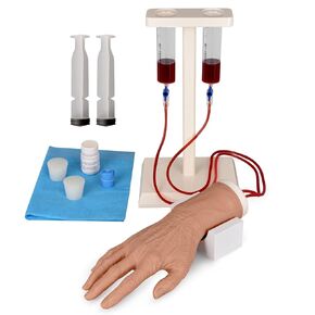 Geriatric IV Training Hand Kit for Vein Insertion Exercises, Elderly Hand IV Practice Kit for Nursing Students and Other Medical Professionals; IV Practice Hand with Latex-Free Veins