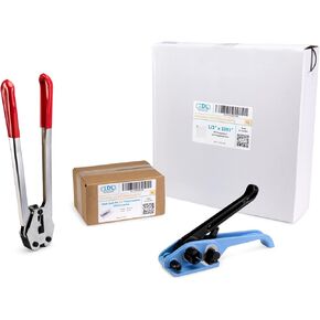 IDL Packaging Portable 1/2" x 3281' Polypropylene (PP) Strapping Kit, 300 lbs Break Strength – Packaging Poly Strapping Solution – Enough Strapping and Seals for 500 Uses Before Refill in Saudi Arabia
