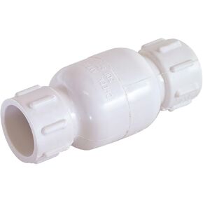 EZ-FLO 20454 PVC Slip In-Line Check Valve, 1 inch, White