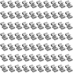 70 PCS Trailer Frame Wire Clips Stainless Steel Clip Metal Cable Clips for PV Wiring Boat Cable Solar Panel Clamps for Automotive Wires Management (Silver)