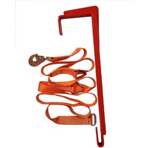 Pallet Puller Bar (with 3.7m Strap). For Forklifts – 74x18 cm Steel Pallet Hook & Polyester Pallet Puller Strap with Steel Hardware – Forklift Pallet Grabber for Pallet Transport