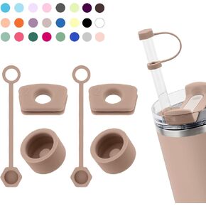 Silicone Spill Stopper Set for Stanley Cup 2.0 30oz & 40oz with Straw Cover (Set of 2, Alpine)