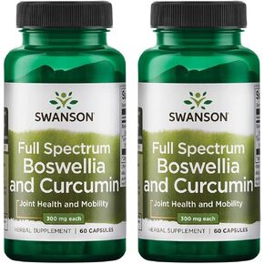Swanson Full Spectrum Boswellia & Curcumin Natural Wellness Formula - (60 Capsules) 2 Pack
